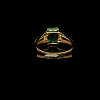 2.95 Ct Octagon Step Cut Natural Emerald 14K Gold Ring