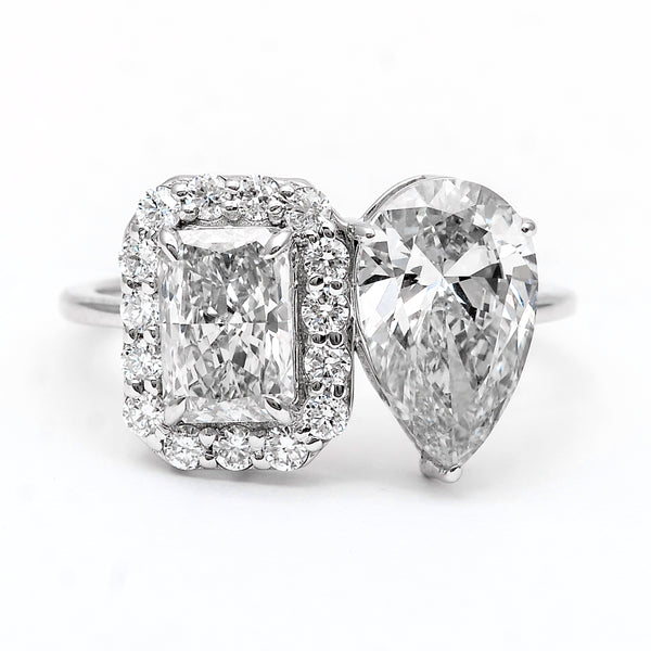 3.41 Carats Lab Grown Diamond 14K Gold Ring