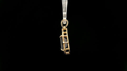 3.69 Ct Octagon Natural Sapphire 14K Gold Pendant