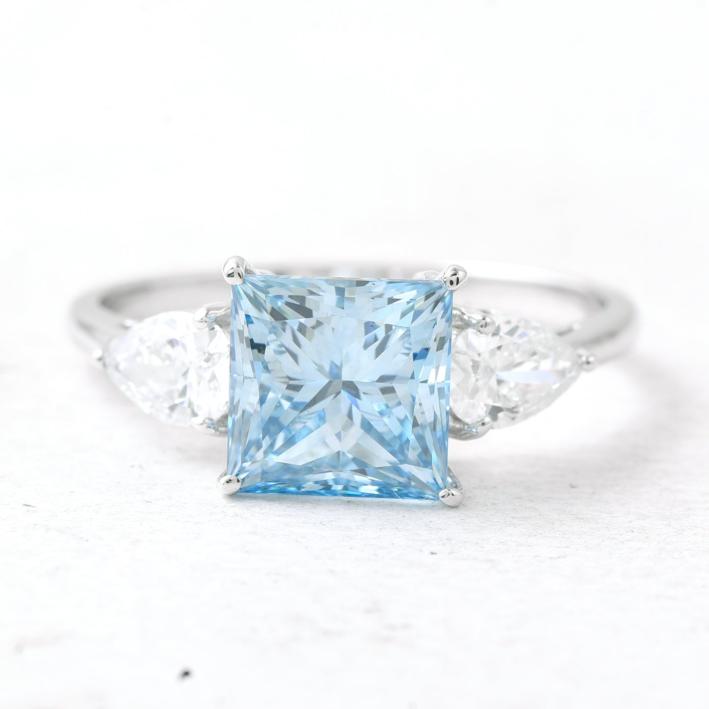 2.91 Ct Square Lab Grown Diamond 14K Gold Ring