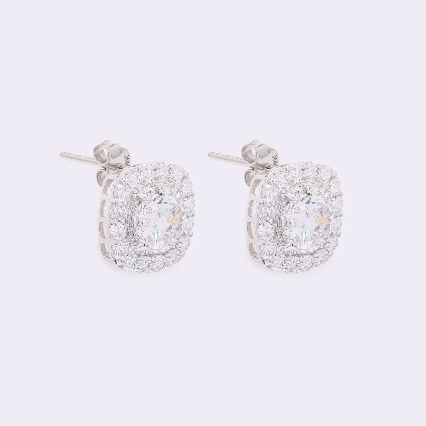 4.32 Carats Lab Grown Diamond 14K Gold Earrings