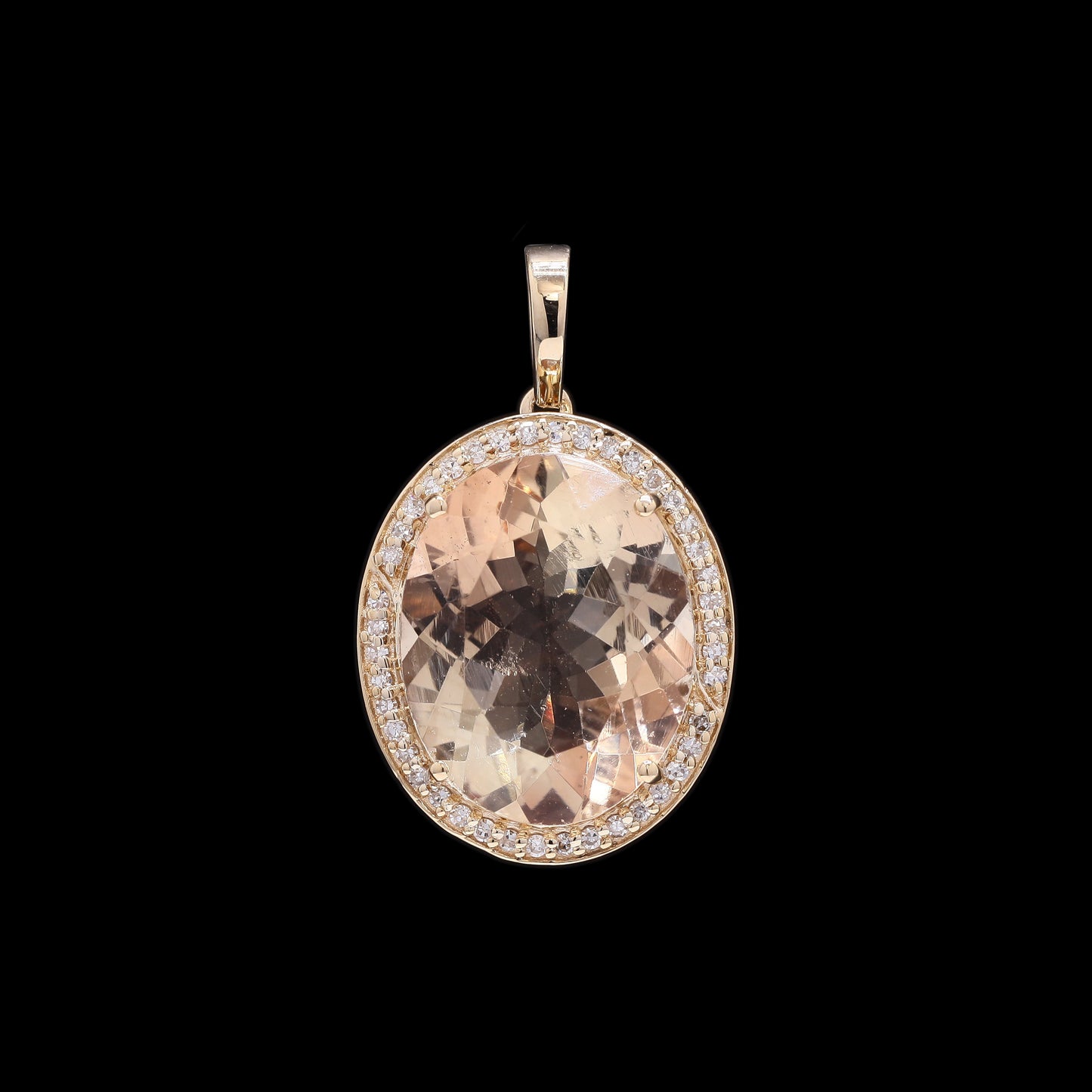 5.70 Ct Oval Mixed Cut Natural Sunstone 14K Gold Pendant