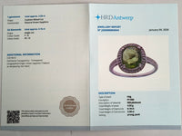 2.66 Ct Cushion Mixed Cut Natural Green Sapphire 950 Platinum Ring