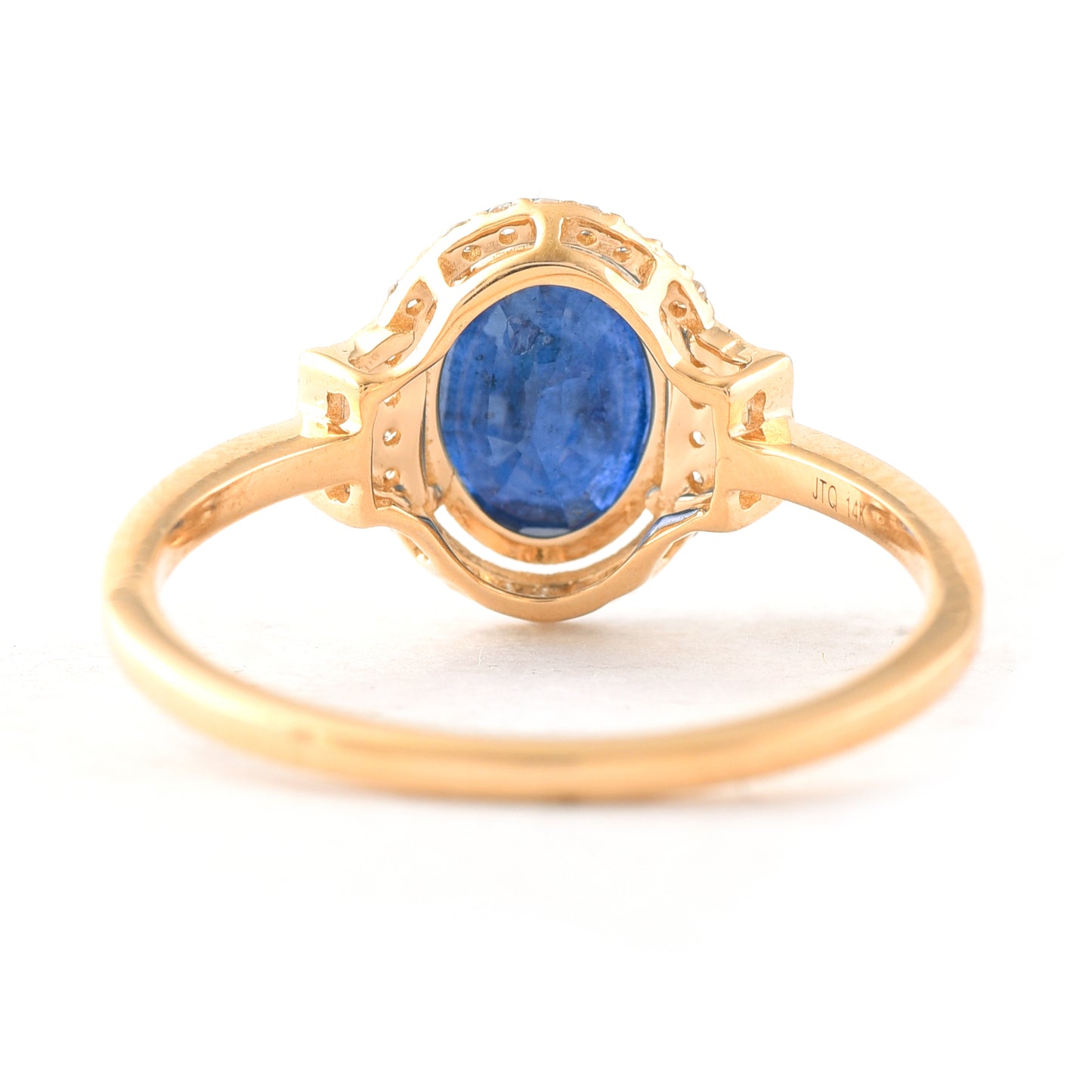 2.46 Ct Oval Mixed Cut Natural Sapphire 14K Gold Ring