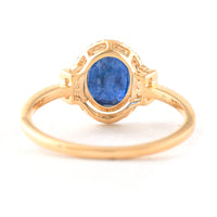 2.46 Ct Oval Mixed Cut Natural Sapphire 14K Gold Ring