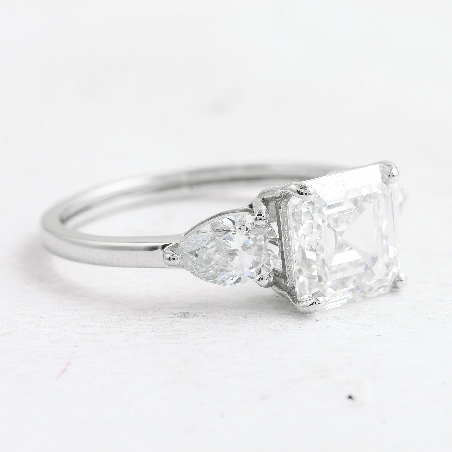 3.07 Ct Asscher Lab Grown Diamond 950 Platinum Ring