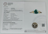 1.57 Ct Pear Mixed Cut Natural Beryl Emerald 14K Gold Ring