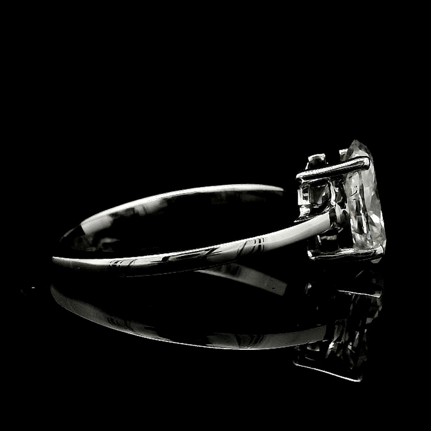 1.28 Ct Oval Moissanite 925 Sterling Silver Ring