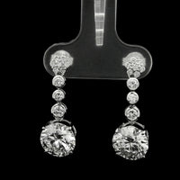 4.56 Ct Round Lab Grown Diamond 14K Gold Earrings