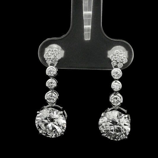 4.56 Ct Round Lab Grown Diamond 14K Gold Earrings