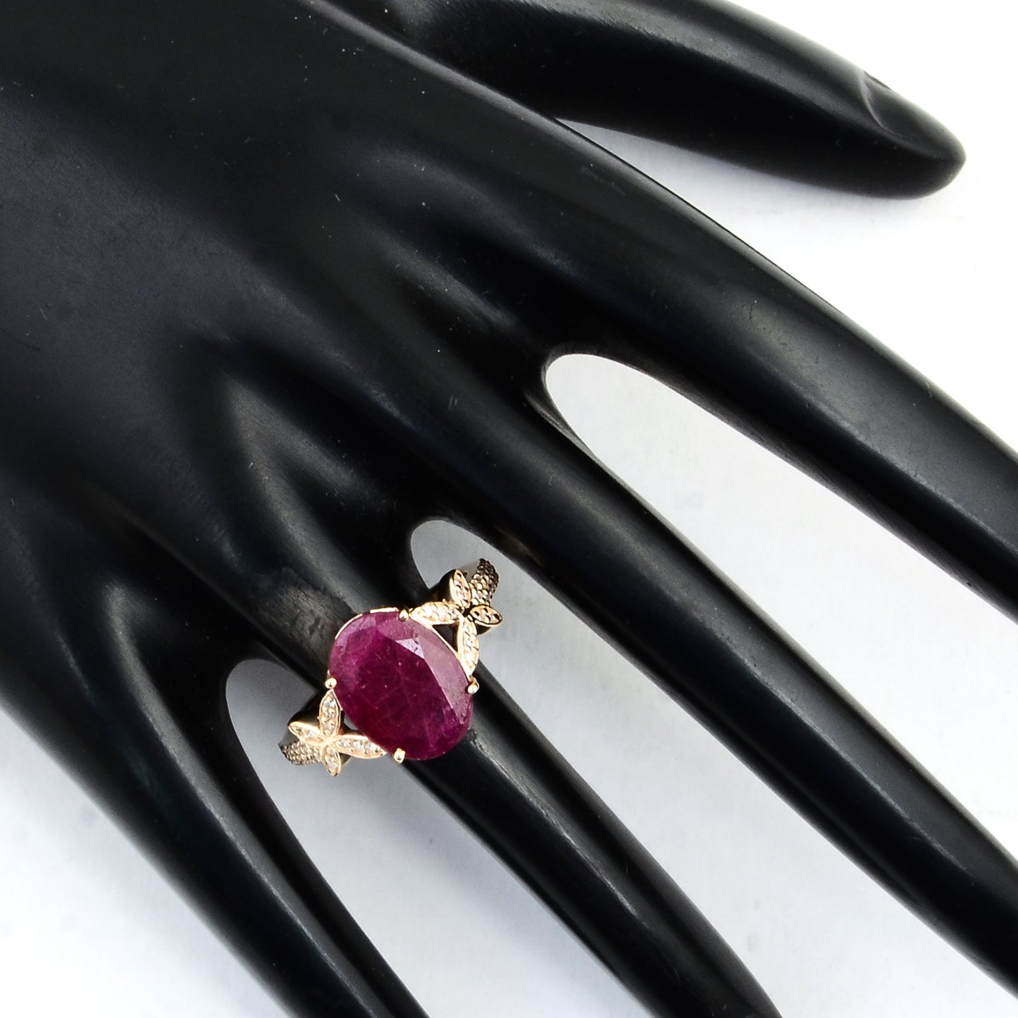 2.91 Ct Oval Mixed Cut Natural Corundum Ruby 14K Gold Ring