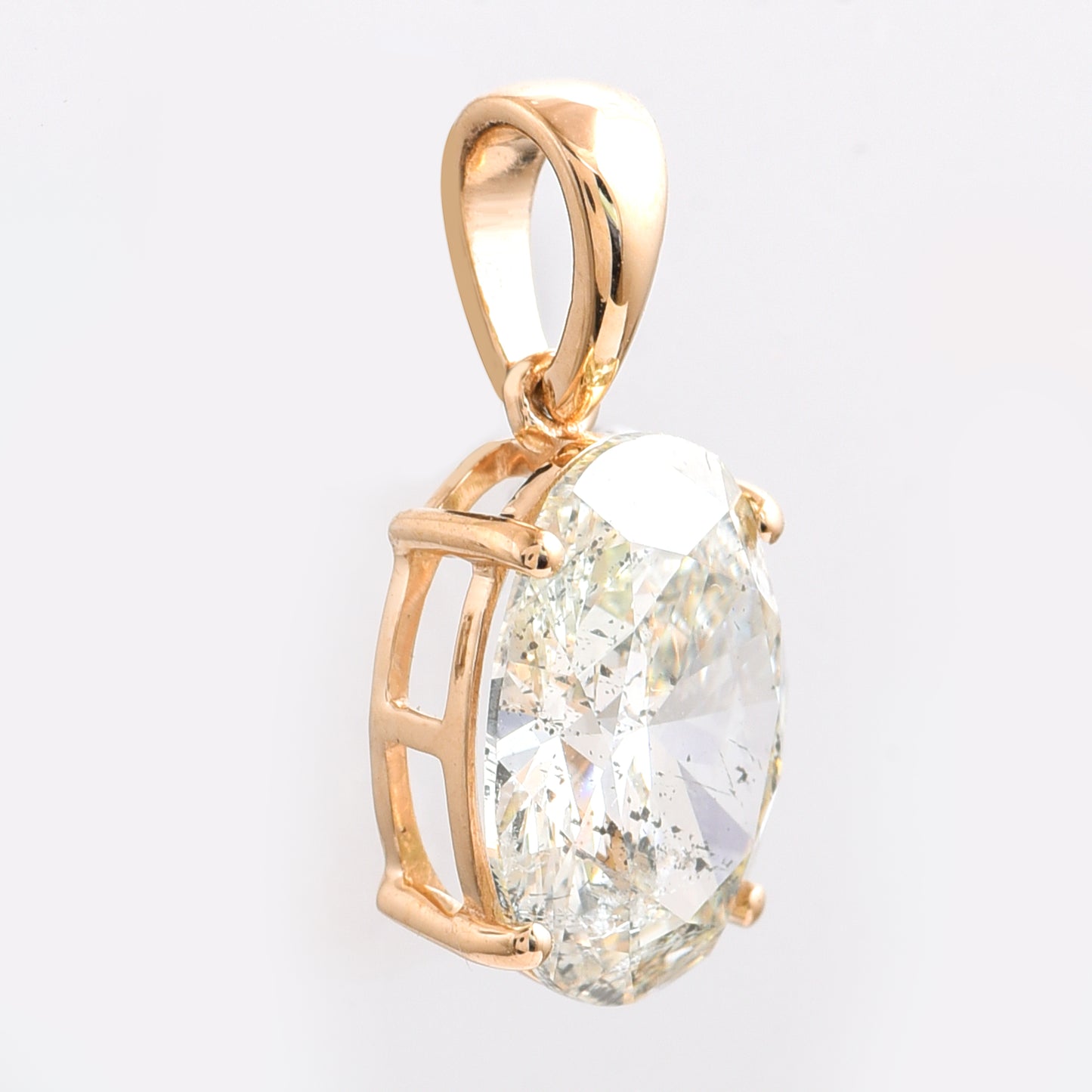 2.08 Ct Oval Diamond 14K Gold Pendant