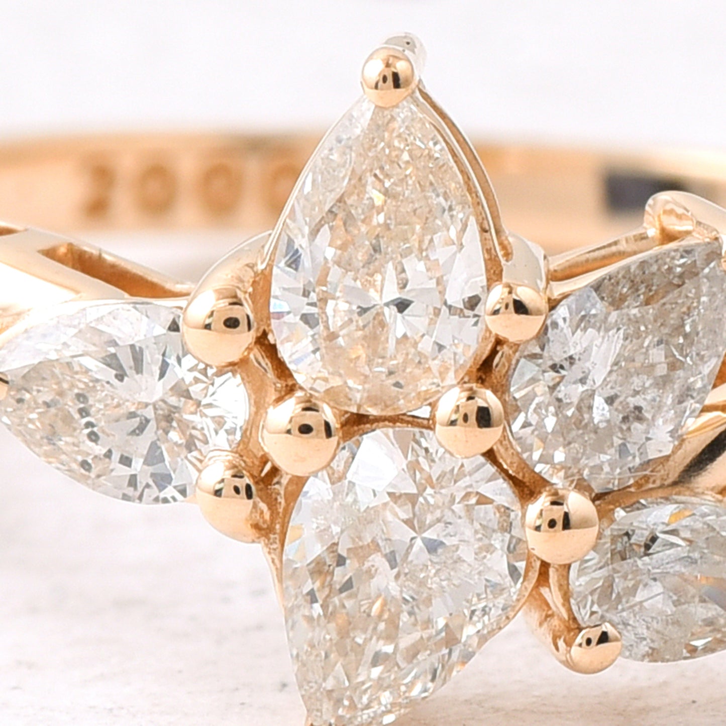 0.54 Ct Pear Diamond 14K Gold Ring