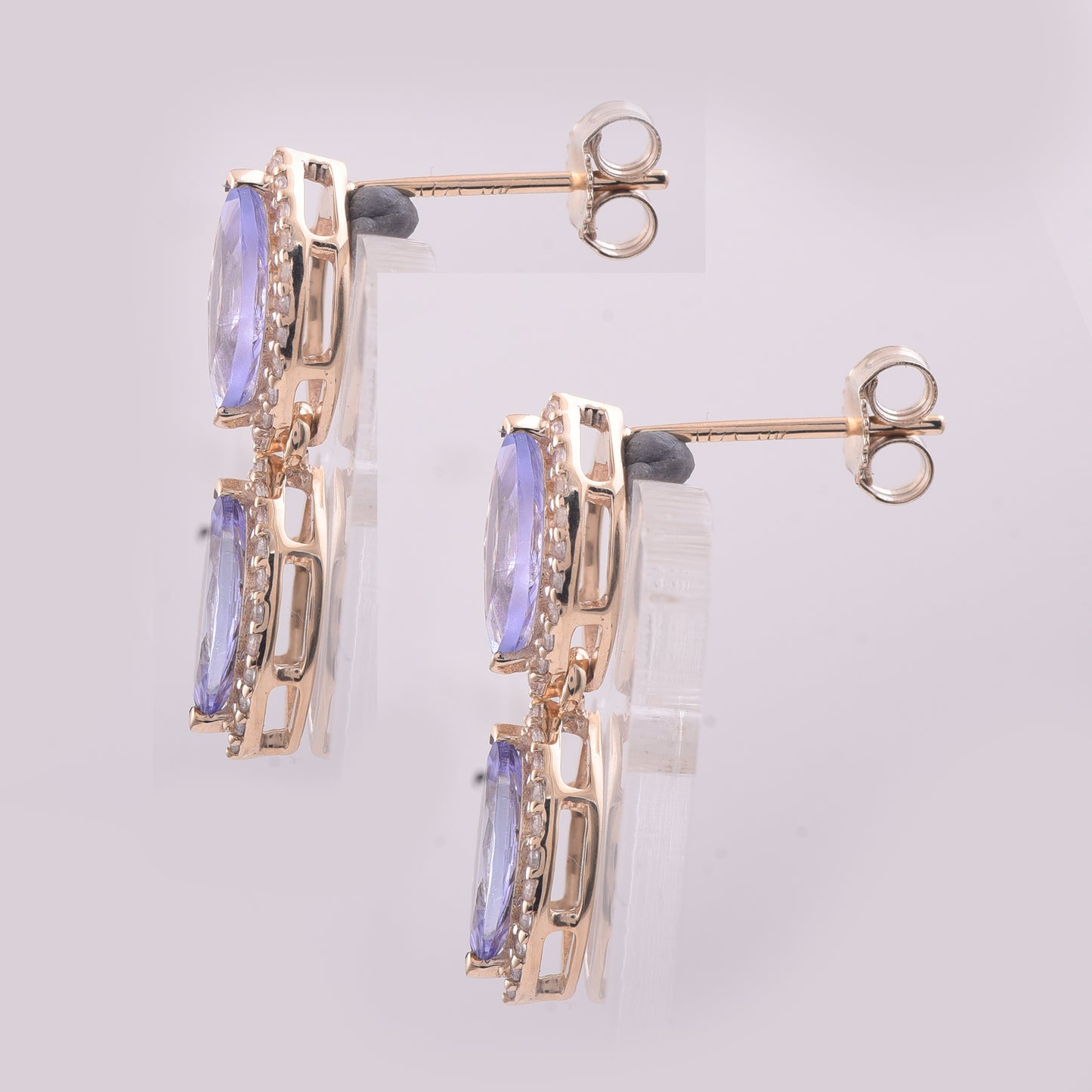 2.34 Ct Marquise Tanzanite 9K Gold Earrings