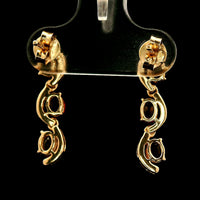 1.57 Ct Oval Multi Sapphire 14K Gold Earrings