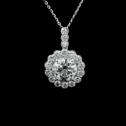 2.59 Carats Lab Grown Diamond 14K Gold Pendant