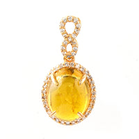 3.84 Ct Oval Mixed Cut Natural Tourmaline 14K Gold Pendant