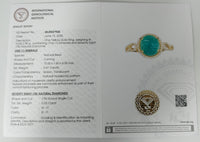 2.70 Ct Oval Carving Natural Beryl Emerald 14K Gold Ring