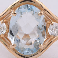 1.25 Ct Oval Natural Aquamarine 14K Gold Ring