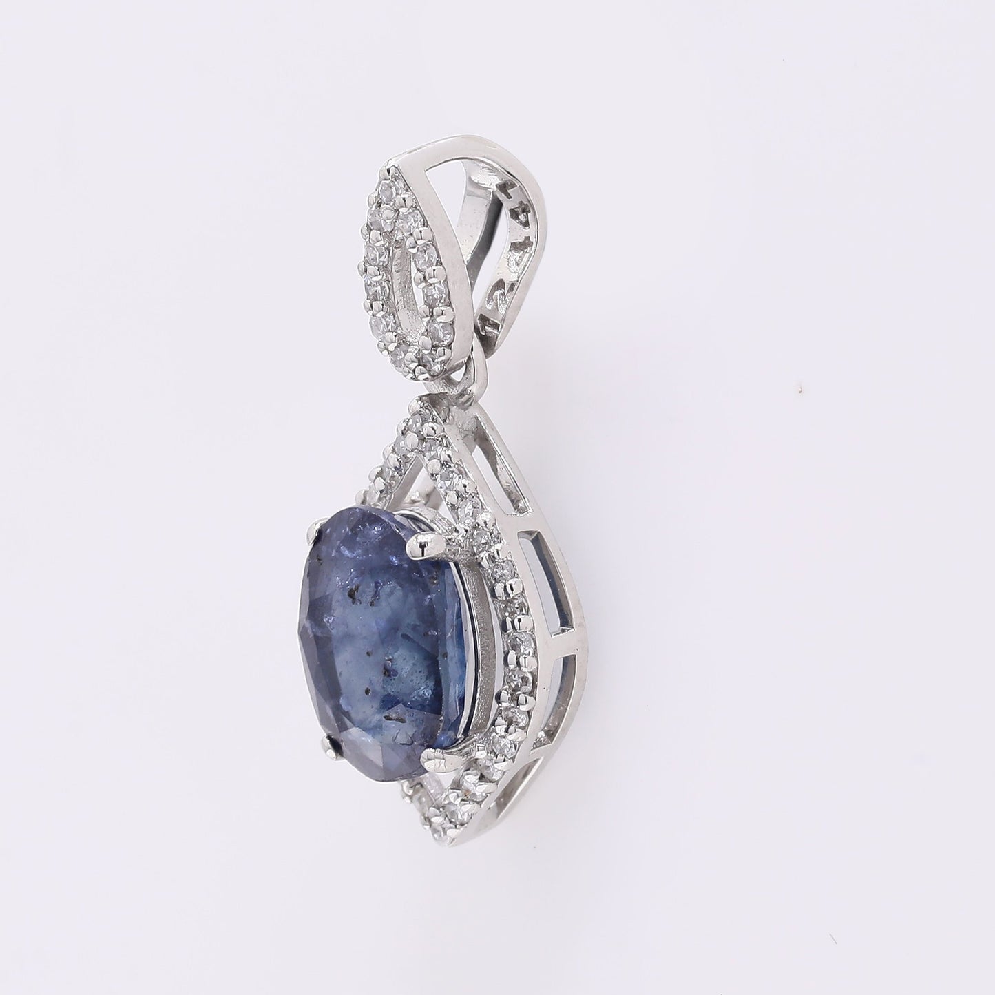 1.73 Ct Oval Mixed Cut Natural Sapphire 950 Platinum Pendant