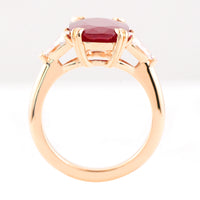 7.22 Ct Oval Cut Natural Corundum Ruby 18K Gold Ring