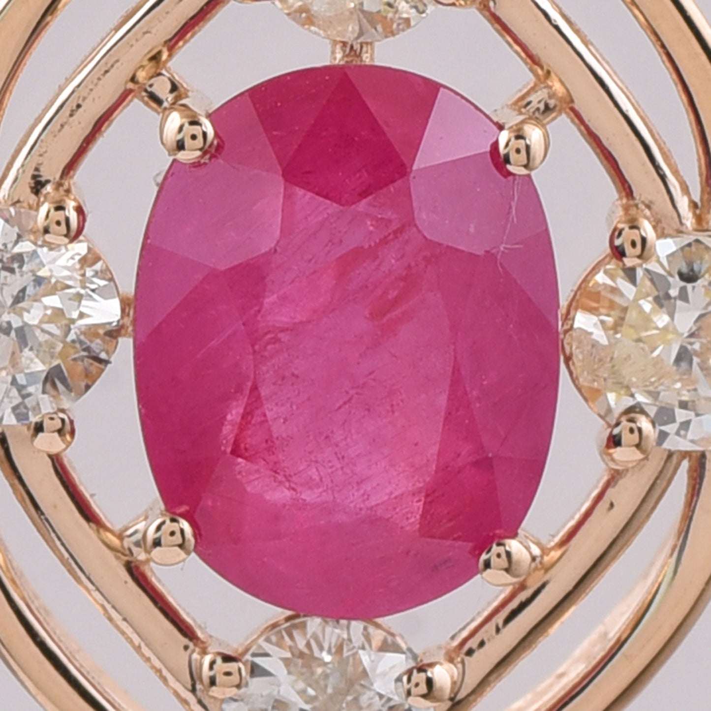 2.83 Ct Oval Natural Ruby 14K Gold Pendant