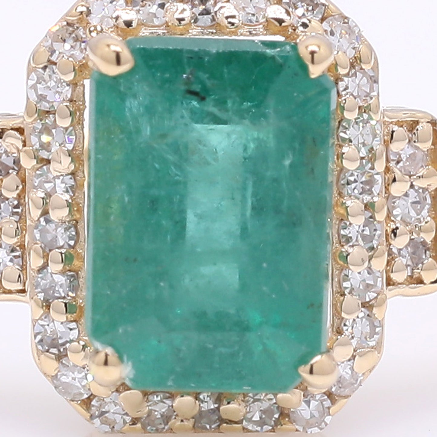 1.20 Ct Octagon Step Cut Natural Emerald 14K Gold Ring