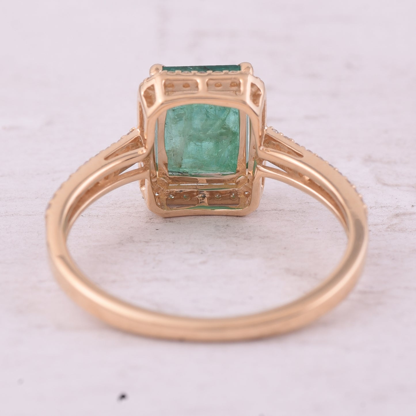 1.88 Ct Octagon Step Cut Natural Emerald 14K Gold Ring