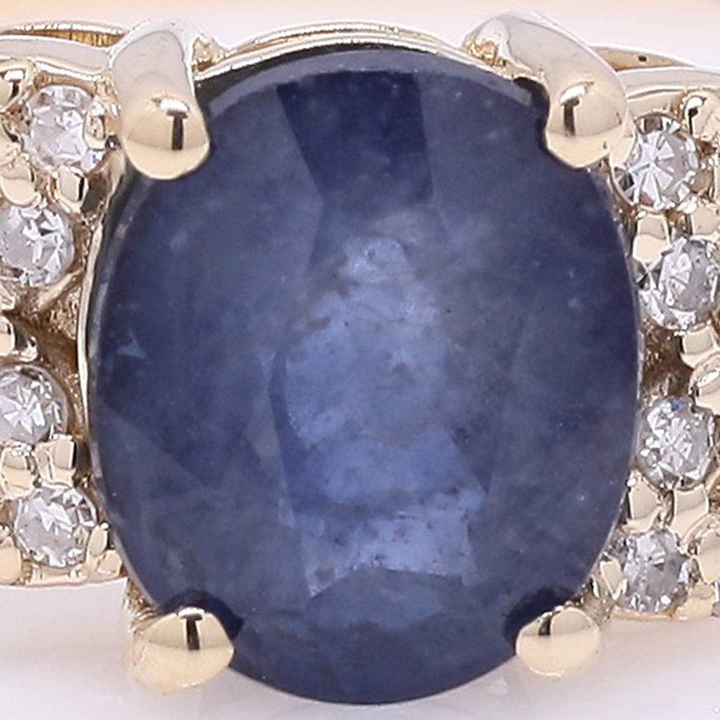 1.18 Ct Oval Mixed Cut Natural Sapphire 14K Gold Ring