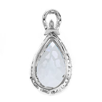 3.67 Ct Pear Mixed Cut Natural Aquamarine 950 Platinum Pendant