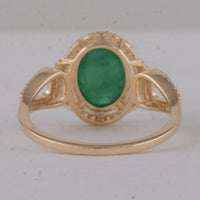 2.83 Ct Oval Emerald 9K Gold Ring