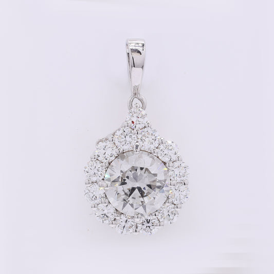 2.02 Carats Lab Grown Diamond 14K Gold Pendant