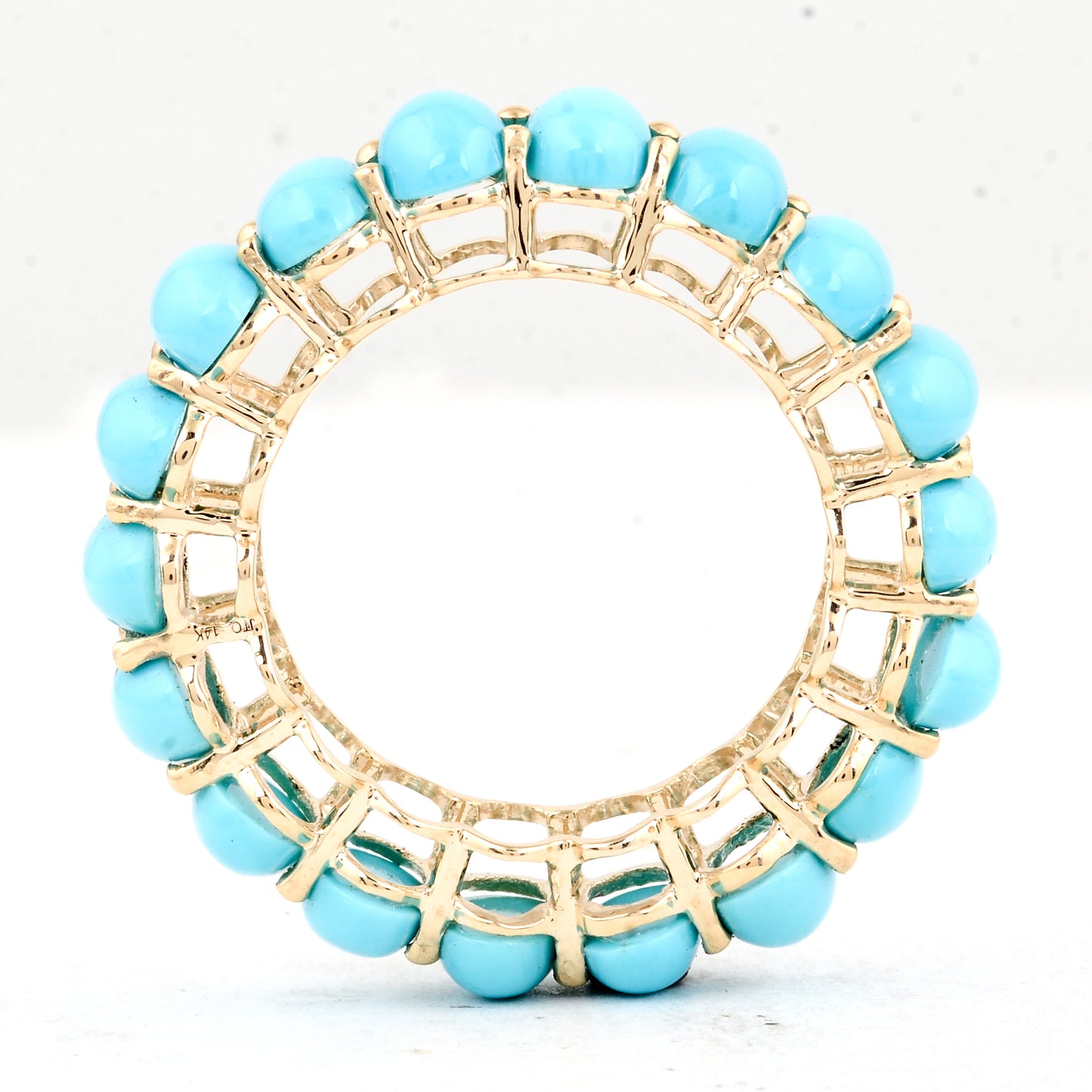 7.36 Ct Oval Turquoise 14K Gold Ring
