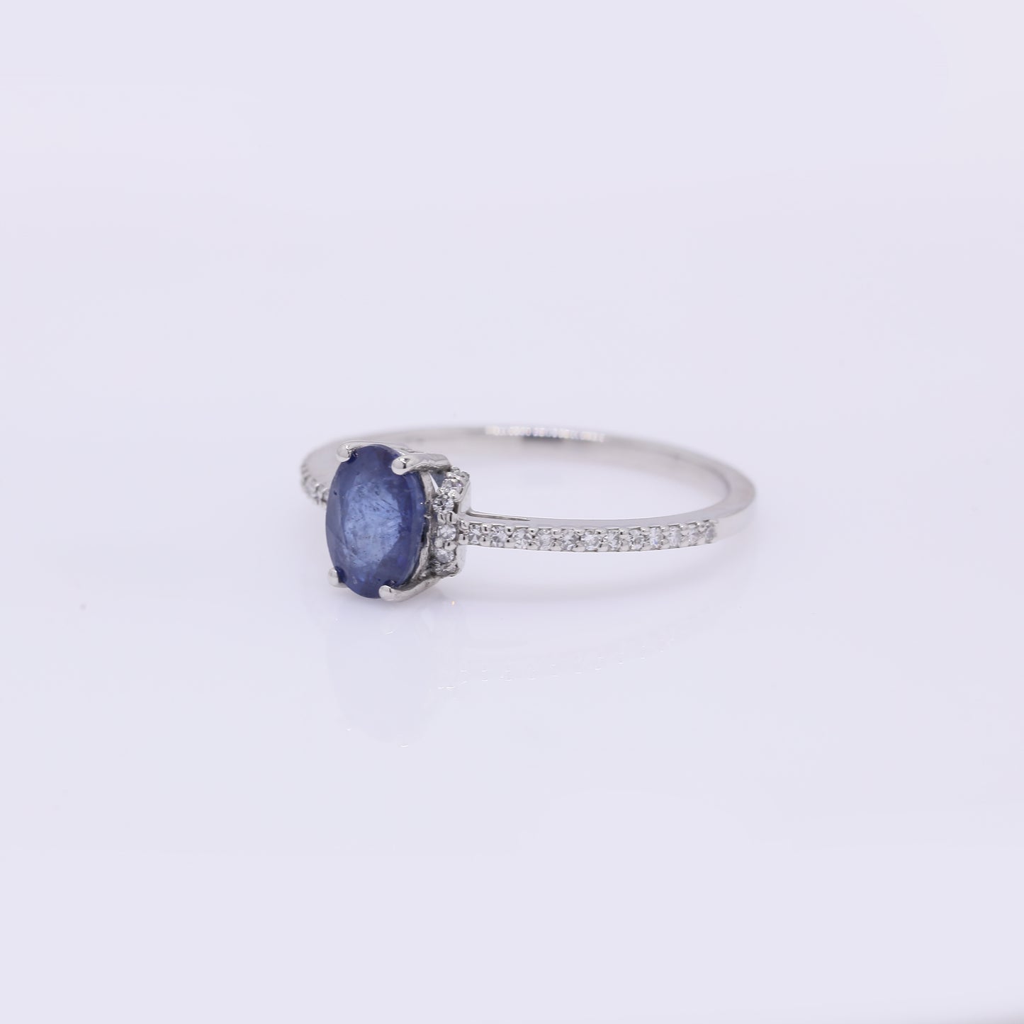 1.20 Ct Oval Mixed Cut Natural Sapphire 950 Platinum Ring