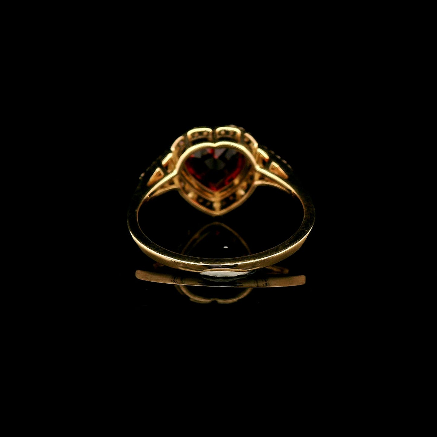 2.38 Ct Heart Mixed Cut Natural Garnet 14K Gold Ring
