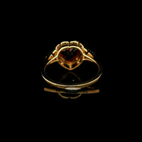 2.38 Ct Heart Mixed Cut Natural Garnet 14K Gold Ring