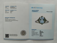 1.97 Ct Oval Mixed Cut Natural Aquamarine 950 Platinum Ring