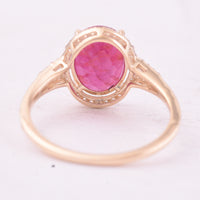 2.91 Ct Oval Ruby 9K Gold Ring