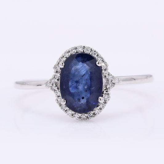 1.32 Ct Oval Mixed Cut Natural Sapphire 950 Platinum Ring