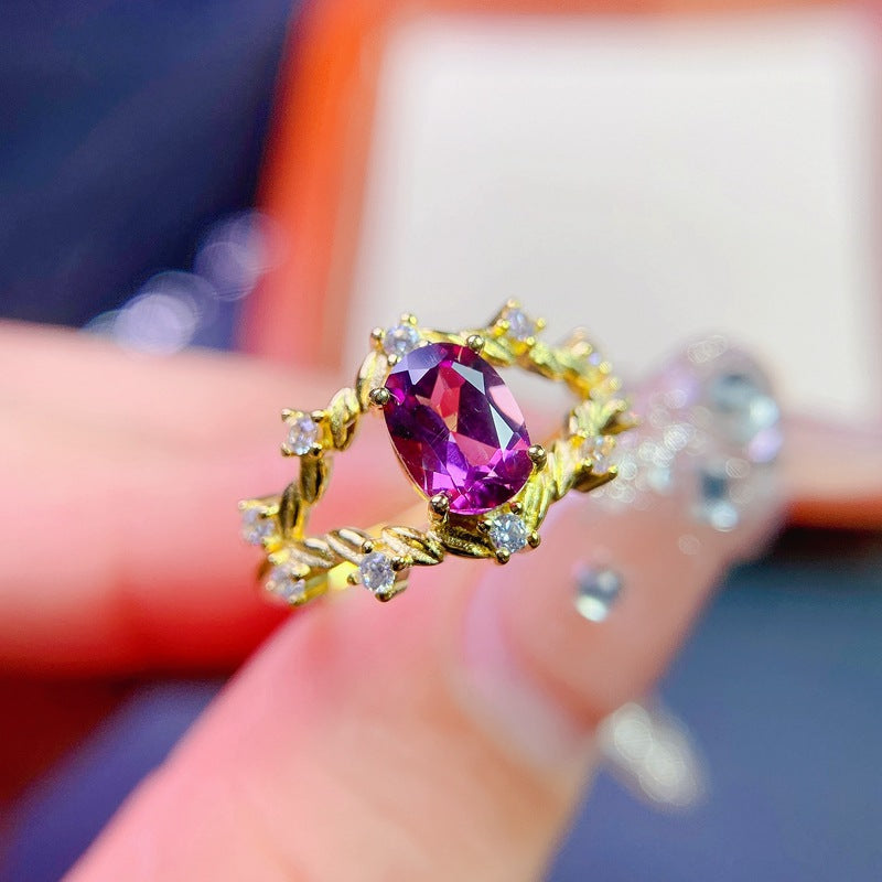 Garnet 925 Sterling Silver Ring