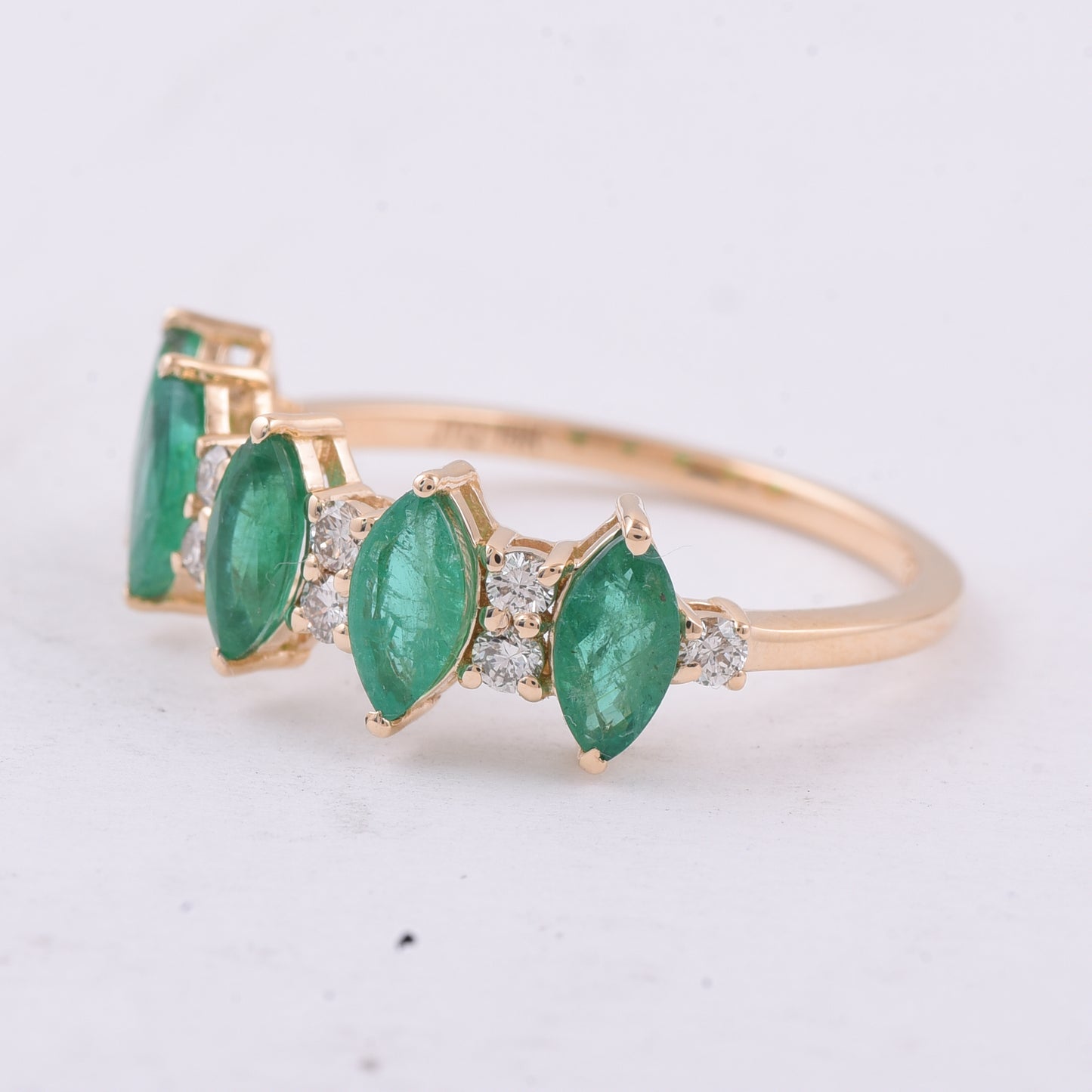 1.41 Ct Marquise Natural Emerald 14K Gold Ring