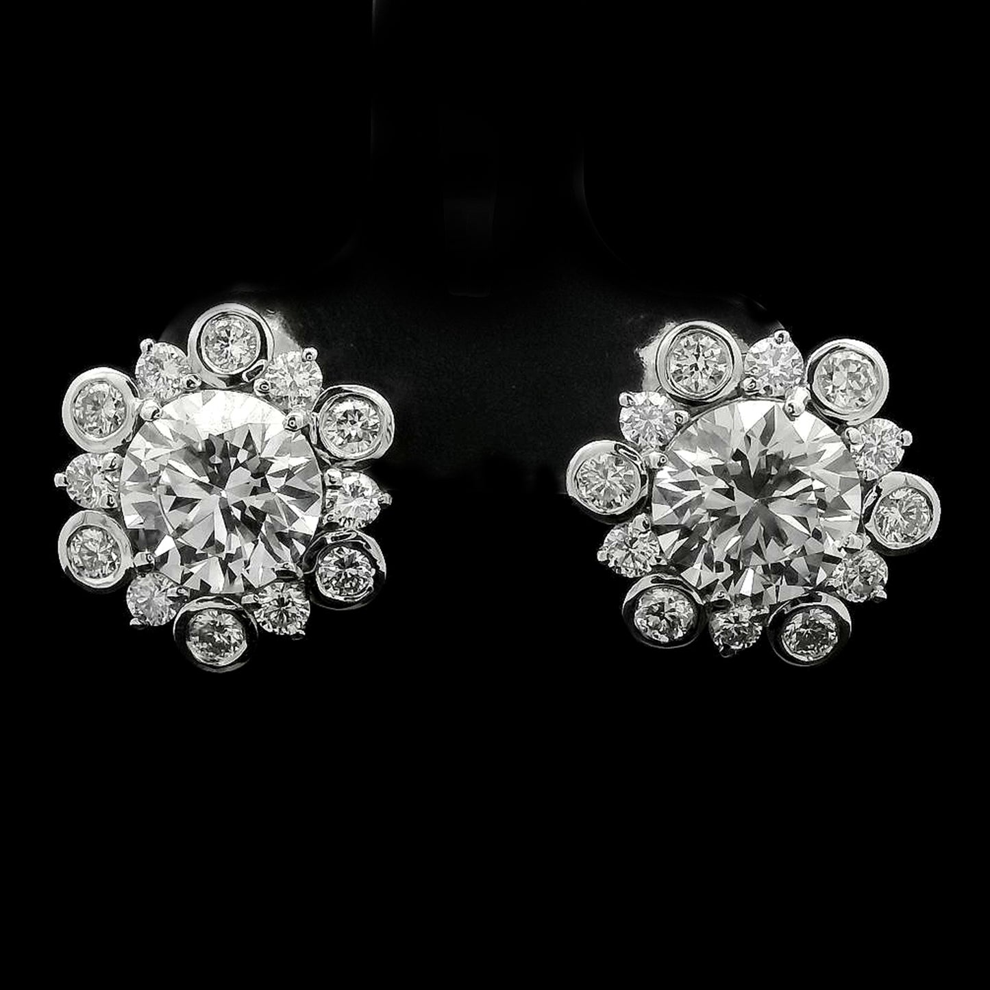4.16 Carats Lab Grown Diamond 14K Gold Earrings