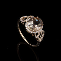 2.48 Ct Oval Mixed Cut Natural Plagioclase Feldspar Sunstone 14K Gold Ring