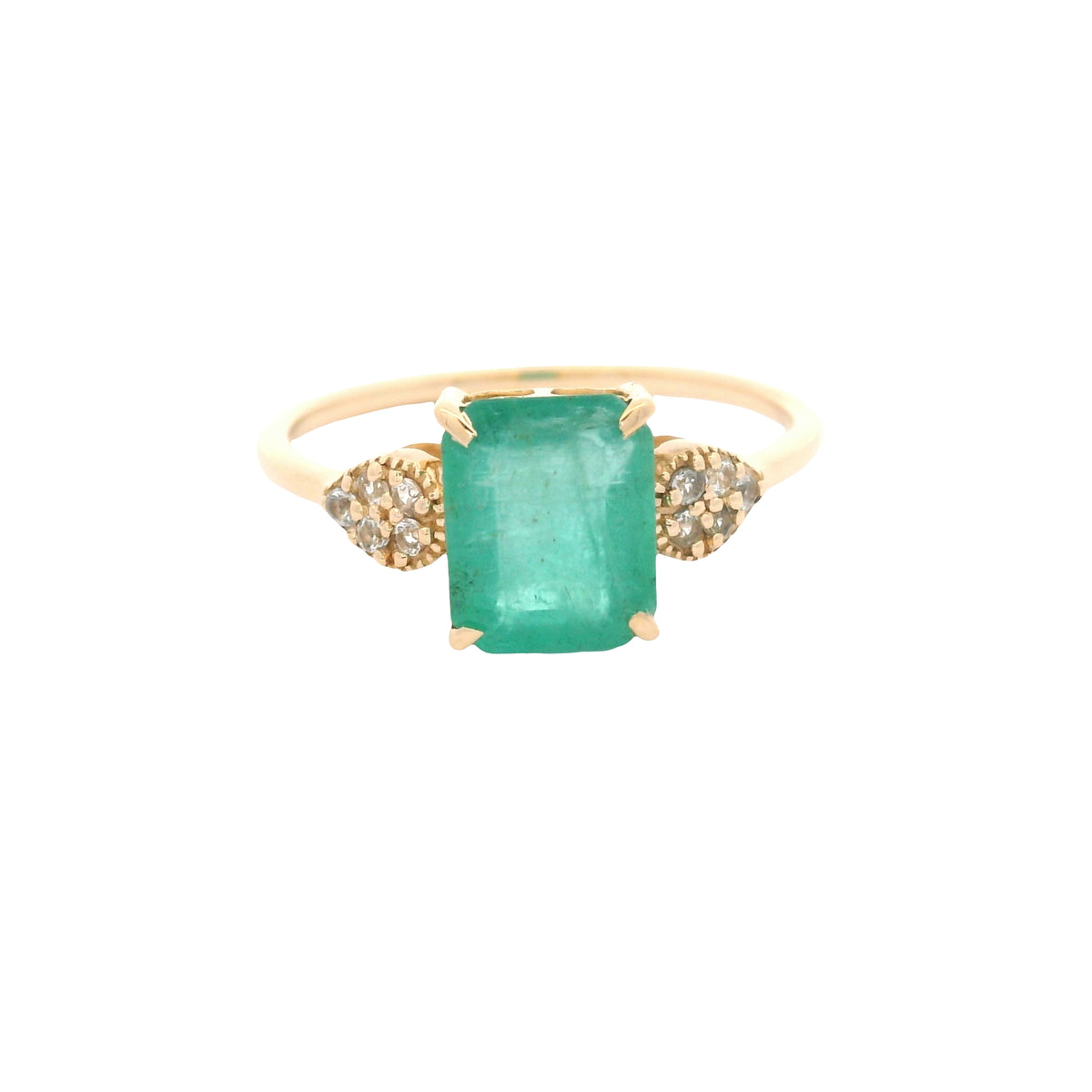 1.62 Ct Octagon Emerald 14K Gold Ring