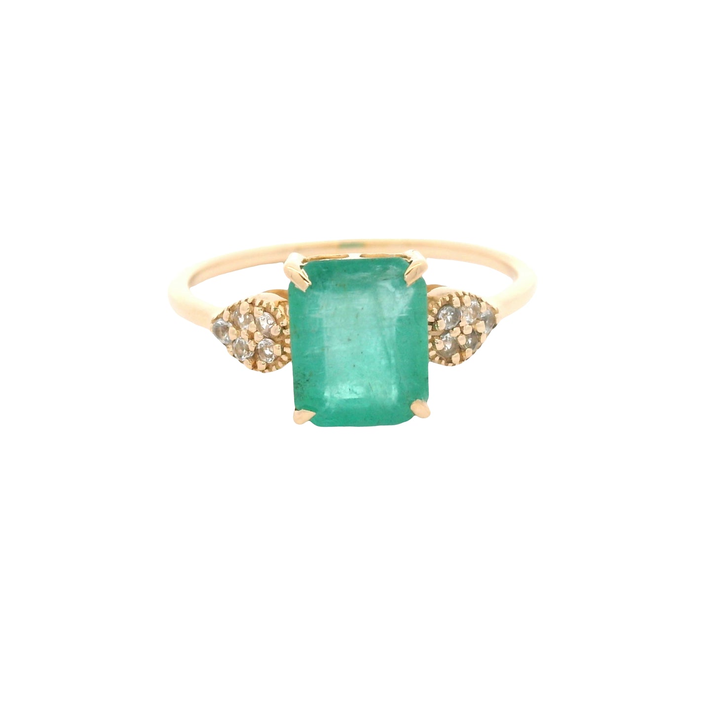 1.62 Ct Octagon Emerald 14K Gold Ring
