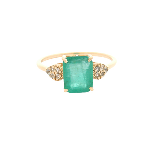1.62 Ct Octagon Emerald 14K Gold Ring