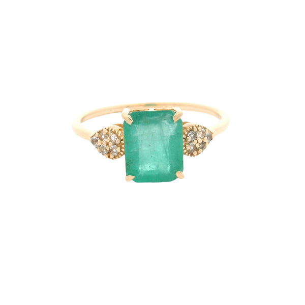 1.62 Ct Octagon Emerald 14K Gold Ring