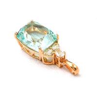 4.28 Ct Cushion Emerald 18K Gold Pendant