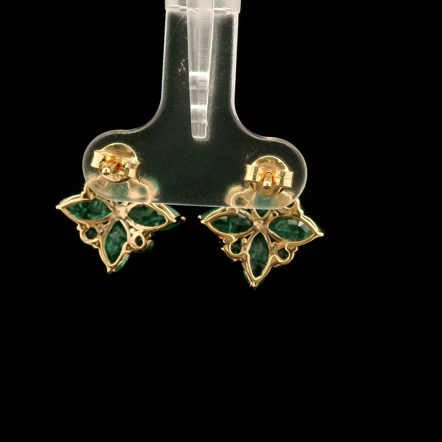 3.14 Ct Marquise Emerald 14K Gold Earrings