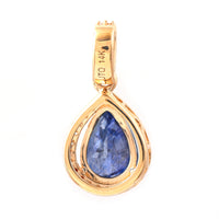 1.72 Ct Pear Mixed Cut Natural Sapphire 14K Gold Pendant